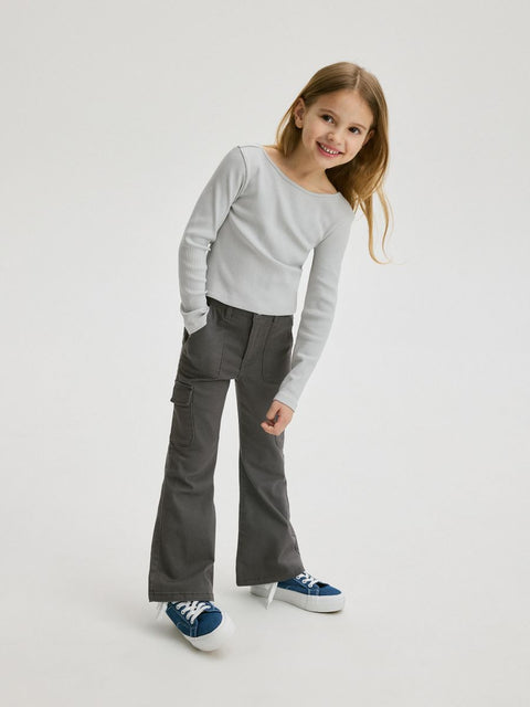 Reserved Girl's Gray Flare Cargo Pant |Reserved In Lebanon