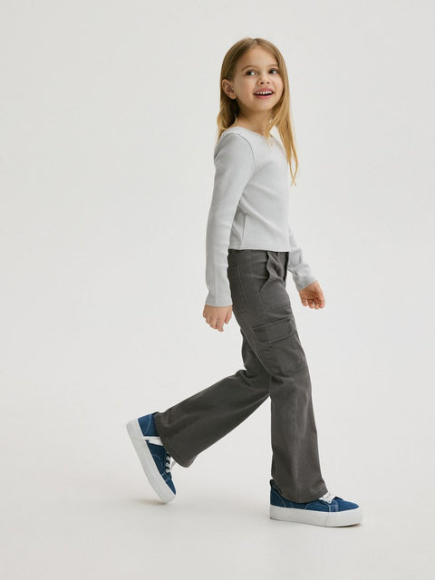 Reserved Girl's Gray Flare Cargo Pant |Reserved In Lebanon