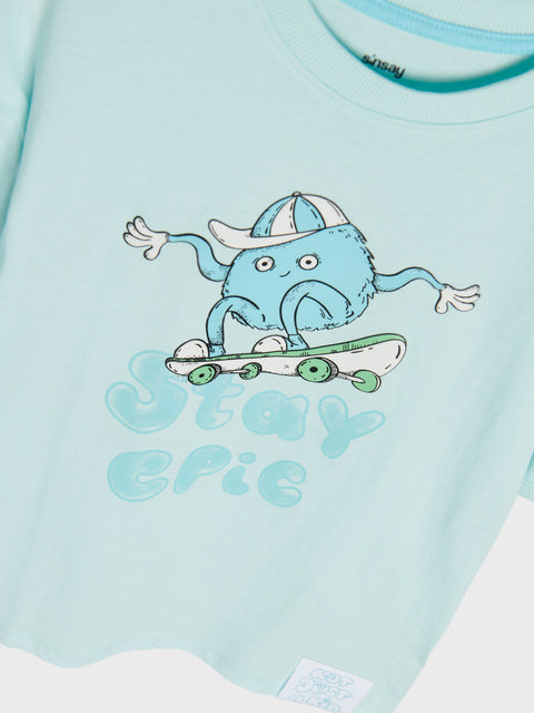 Sinsay Boy's Light Blue T-Shirt With Print | Sinsay In Lebanon