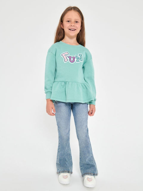 Sinsay Girl's Blue Flare Cut Jeans |Sinsay In Lebanon