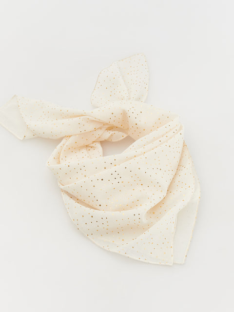 Reserved Girl's Off White Scarf With A Shiny Pattern | Reserved In Lebanon