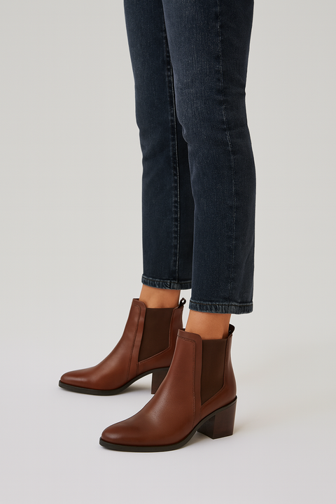 Tata Italia Women's Wine Chunky Heel Ankle Boot | Tata Italia In Lebanon