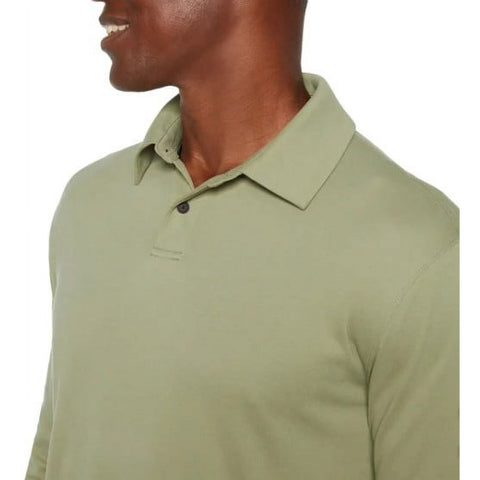 Banana Republic Men's Khaki Green Luxe Polo Neck Long Sleeves Blouse | Banana Republic In Lebanon