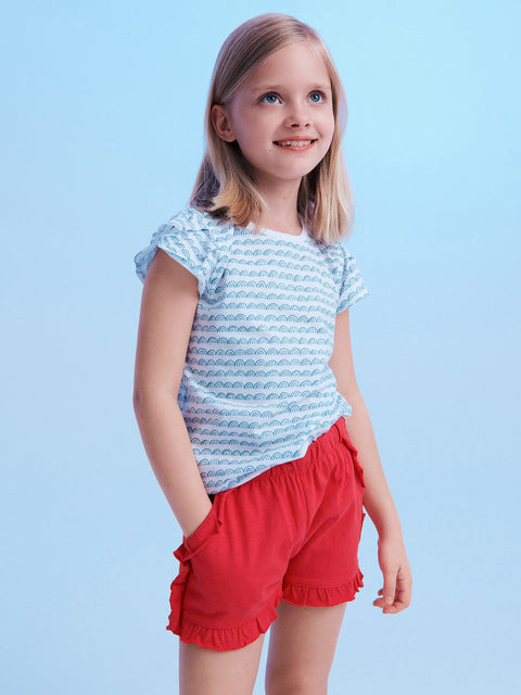 Reserved Girl's Red Ruffled Shorts | Reserved  In Lebanon
