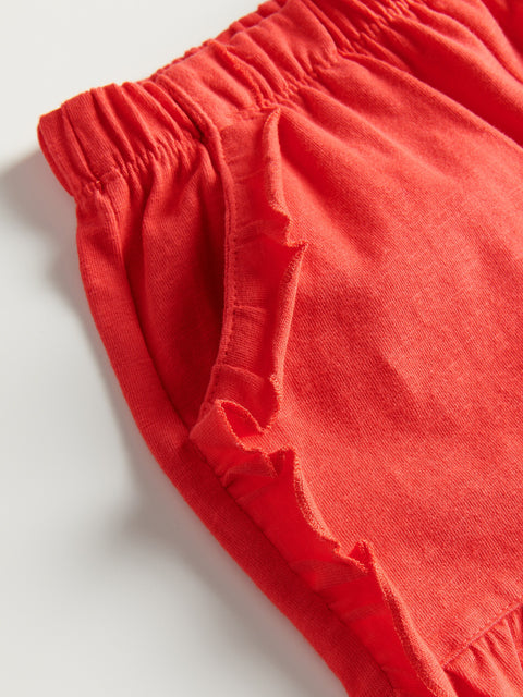 Reserved Girl's Red Ruffled Shorts | Reserved  In Lebanon