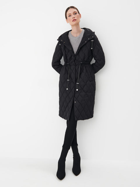 Mohito Women's Black Hooded Long Quilted Coat |Mohito In Lebanon