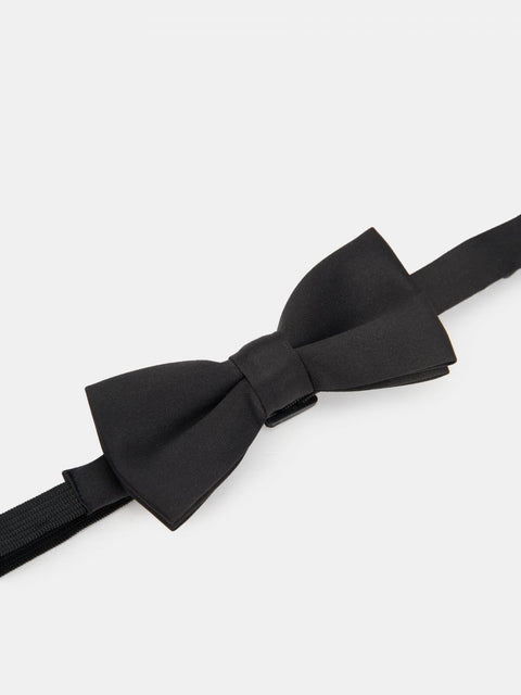 Black bow tie on a white background