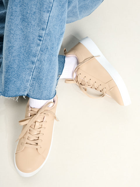 Sinsay Women's Beige Lace-Up Trainer Sneakers | Sinsay In Lebanon