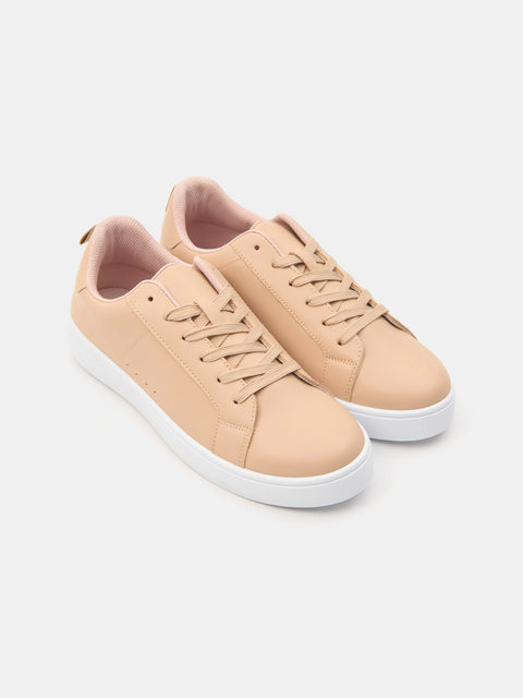 Sinsay Women's Beige Lace-Up Trainer Sneakers | Sinsay In Lebanon