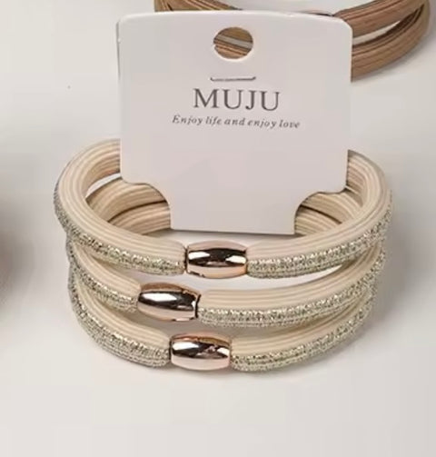 Muju 3 Piece Set Of Carded Elastic Hair Ties | Muju In Lrbanon