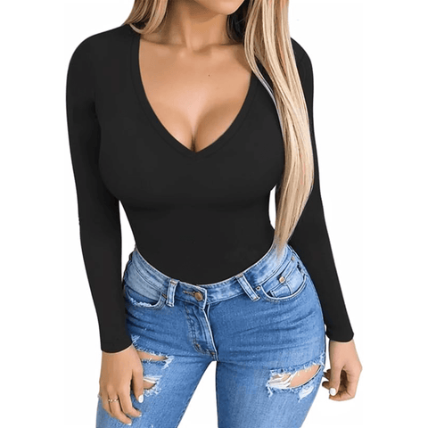 Derek Heart Women's Black Long-Sleeve Bodysuit | Derek Heart In Lebanon