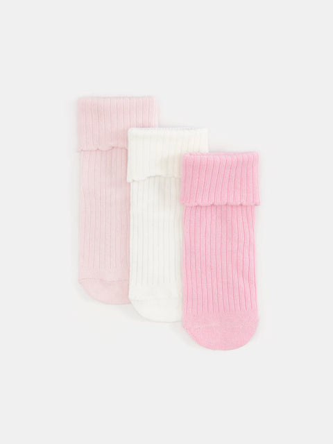 Sinsay Baby Girl's Multi Pink/White 3 pack Socks| Sinsay in Lebanon