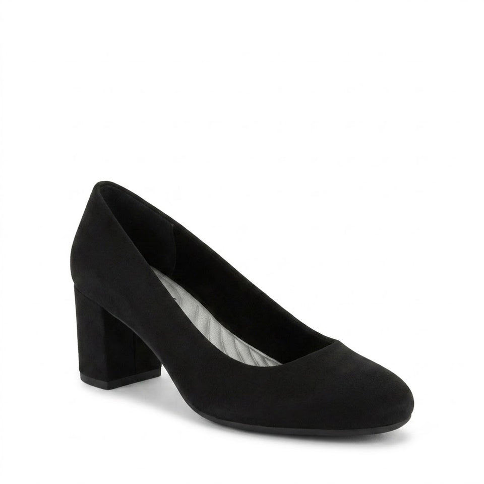 Easy Street Women's Black Supe Suede Super Flex Heels