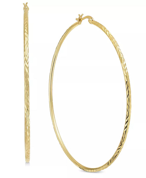 And Now This Women's Gold Textured Hoop Earring | And Now This in Lebanon