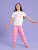 Sinsay girls Pink/white 2 piece pajama set AYA