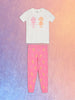 Sinsay girls Pink/white 2 piece pajama set AYA