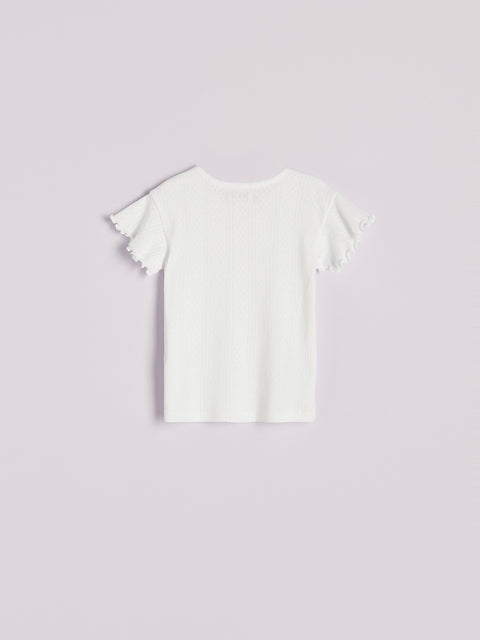 Reserved Baby Girl's White Patterned Blouse | Reserved In Lebanon