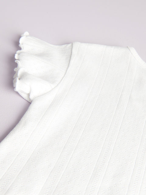 Reserved Baby Girl's White Patterned Blouse | Reserved In Lebanon