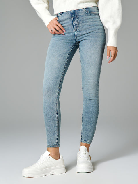 Sinsay Women's Blue Skinny Jeans With Washed Effect | Sinsay In Lebanon