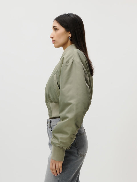 LeGer by Lena Gercke Women's Khaki Bomber Jackets | LeGer In Lebanon