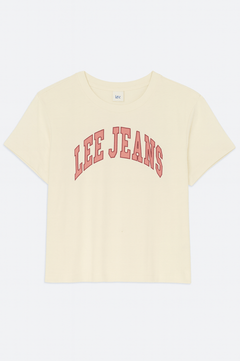Lee Women's White Ecru Crew Neck Over Size T-Shirt | Lee In Lebanon