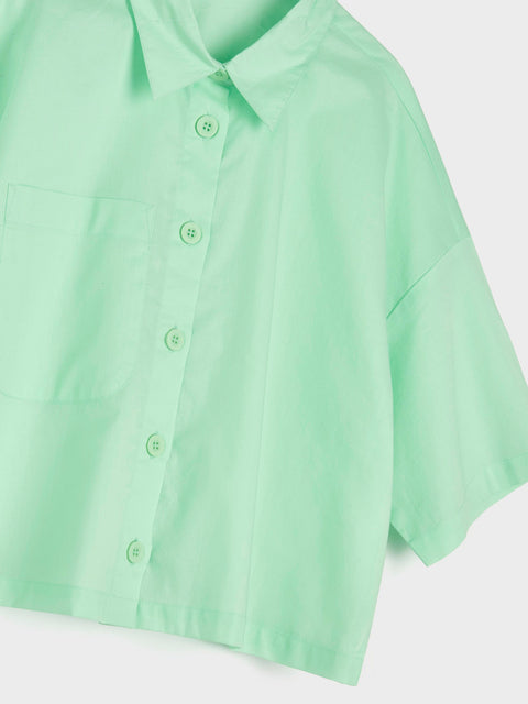 Sinsay Girl's Green Short Sleeve Plain Shirt|Sinsay In Lebanon
