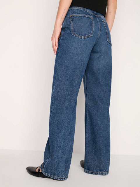 Sinsay Women's Dark Blue High Waist Wide Leg Jeans | Sinsay In Lebanon