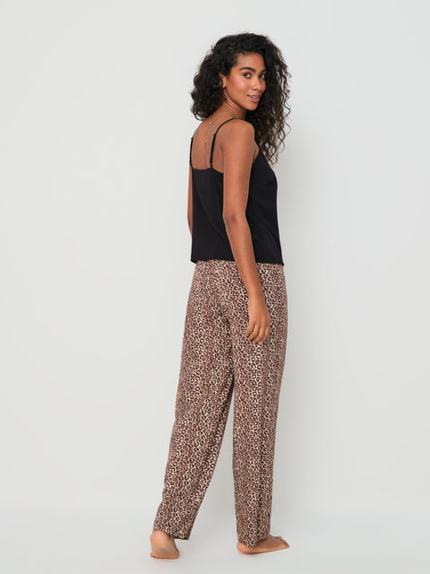 Sinsay Women's Black/Brown Two-Piece Pajama Set | Sinsay In Lebanon