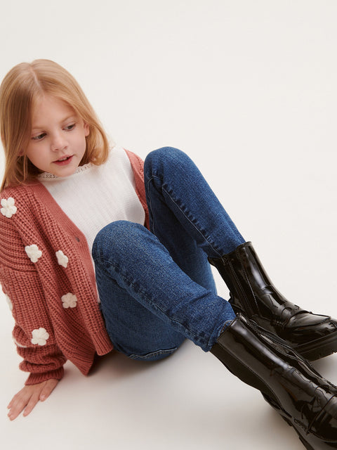 Reserved Girl's Navy Blue Adjustable Waist Slim Fit Jeans | Reserved In Lebanon