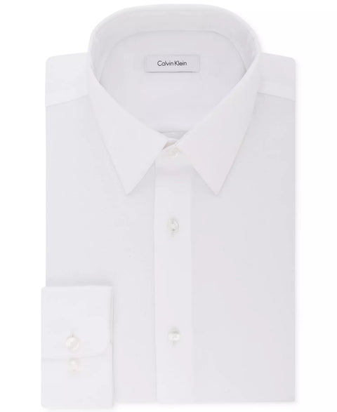 Calvin Klein Men's White Steel+ Regular Non-Iron Stretch Performance Dress Shirt  |Calvin Klein in Lebanon