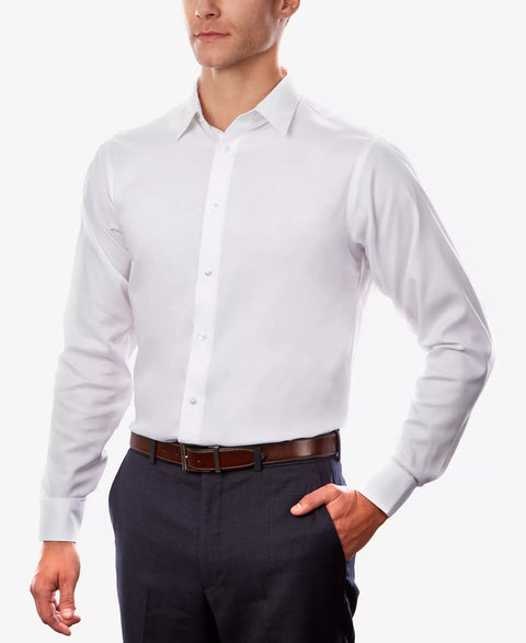 Calvin Klein Men's White Regular Non-Iron Stretch Performance Dress Shirt | Calvin Klein In Lebanon