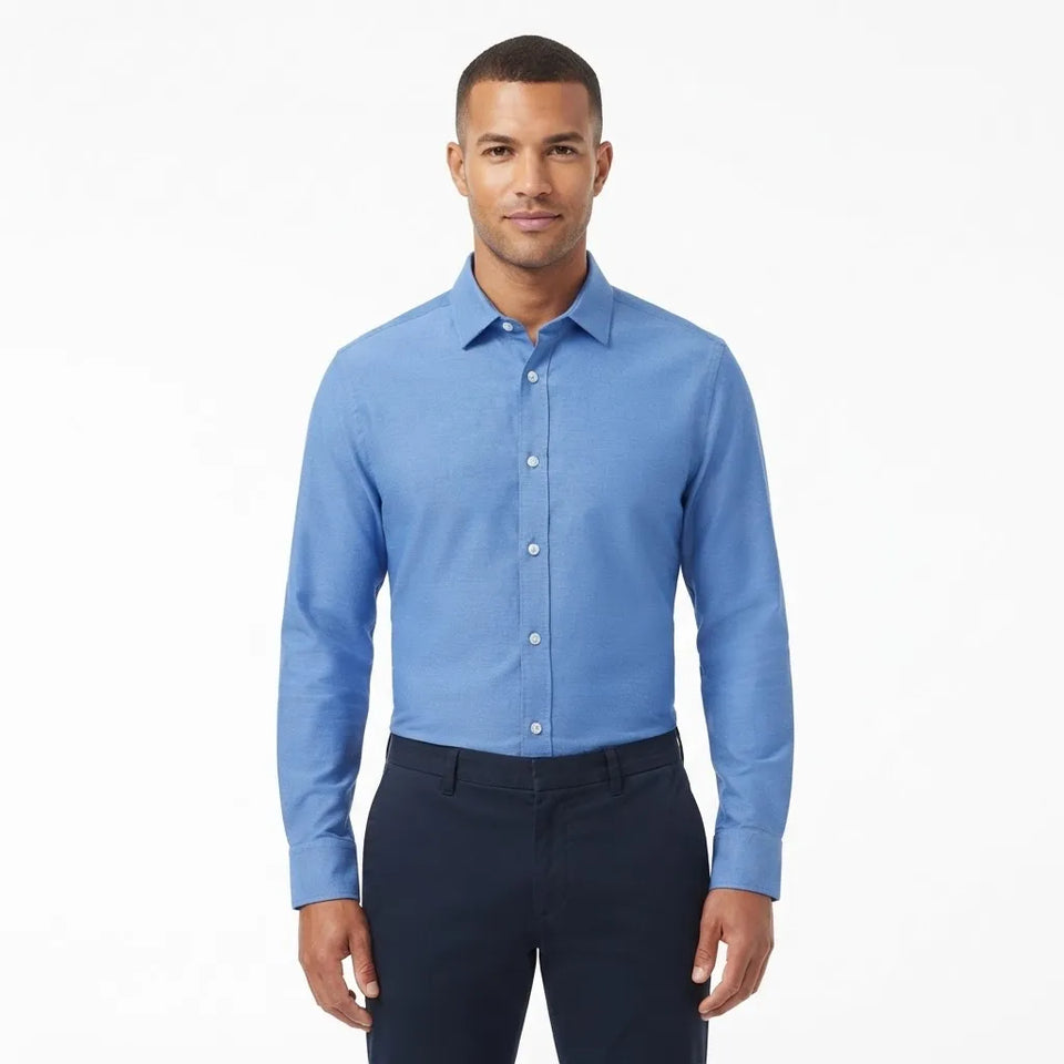 Tommy Hilfiger Men's Light Blue Button-Down Long-Sleeve Shirt