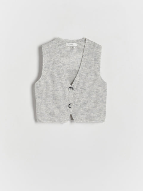 Reserved Girl's Light Grey Knitted Vest | Reserved In Lebanon