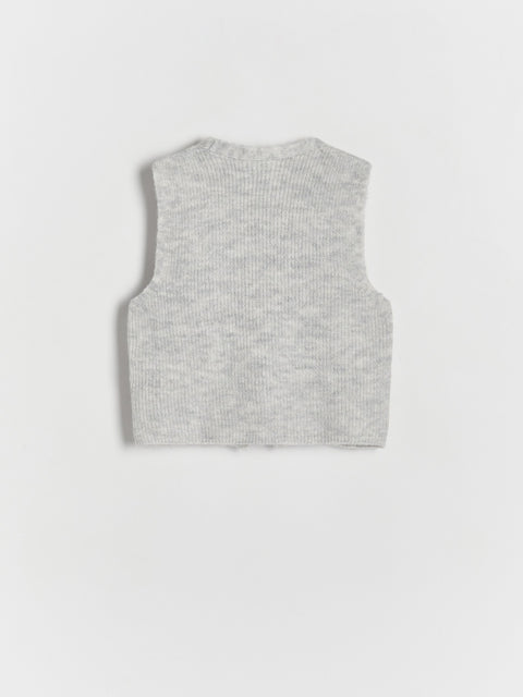 Reserved Girl's Light Grey Knitted Vest | Reserved In Lebanon