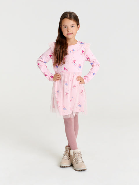 Sinsay Girl's Pastel Pink Tulle Dress With A Print | Sinsay In Lebanon