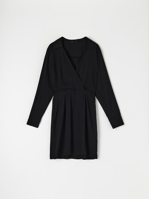 Sinsay Women's Black V-neck Mini  Dress   |Sinsay  in Lebanon