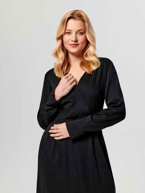 Sinsay Women's Black V-neck Mini  Dress   |Sinsay  in Lebanon