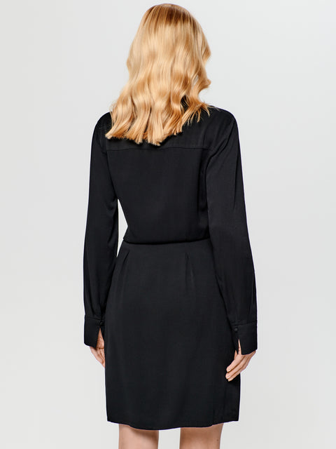 Sinsay Women's Black V-neck Mini  Dress   |Sinsay  in Lebanon