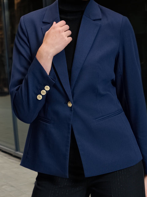 Sinsay Women's Navy Single-Breasted Blazer|Sinsay In Lebanon