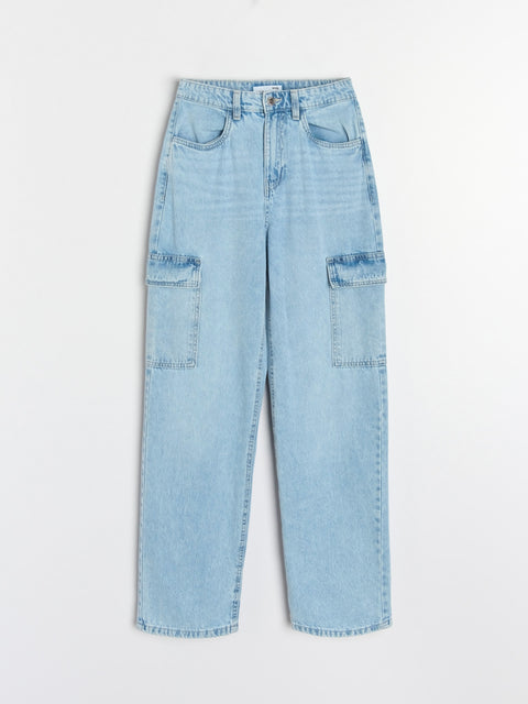 Sinsay Women's Blue Cargo  Jeans | Sinsay in Lebanon