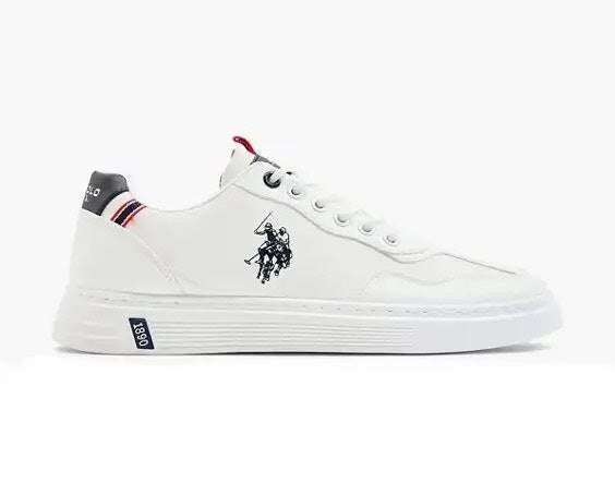 U.S. Polo Assn. Men's White Bent Sneakers