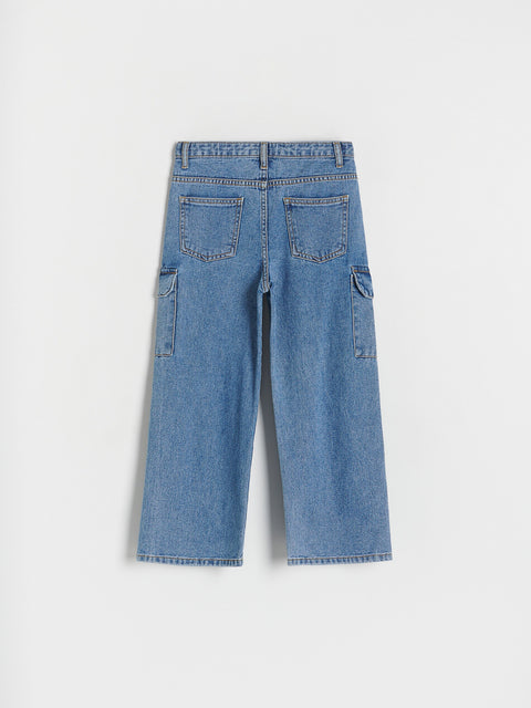 Blue jeans on a white background