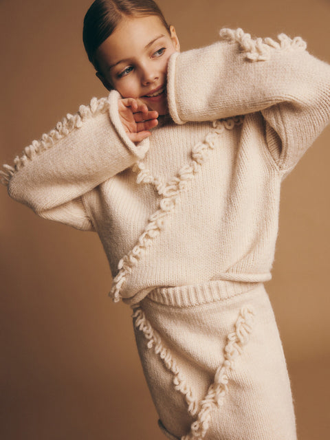 Reserved Girl's Beige Skirt With Fringes | Reserved In Lebanon
