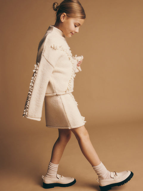 Reserved Girl's Beige Skirt With Fringes | Reserved In Lebanon