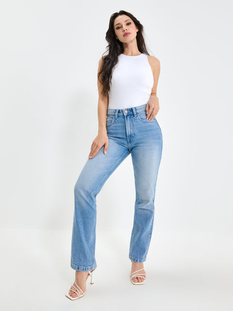 Sinsay Women's Light Blue Straight leg Jeans| Sinsay in Lebanon