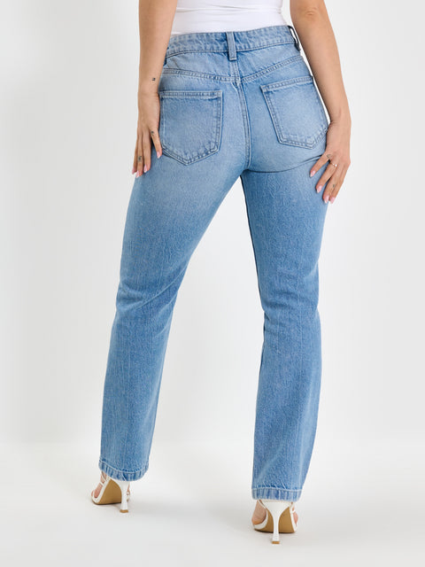 Sinsay Women's Light Blue Straight leg Jeans| Sinsay in Lebanon