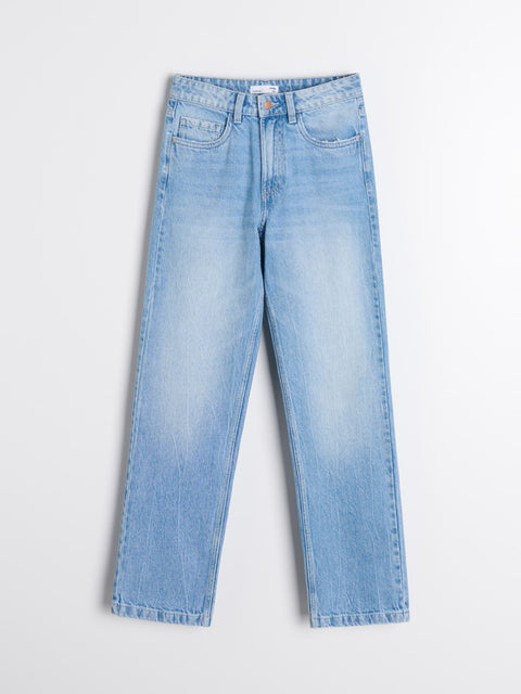 Sinsay Women's Light Blue Straight leg Jeans| Sinsay in Lebanon