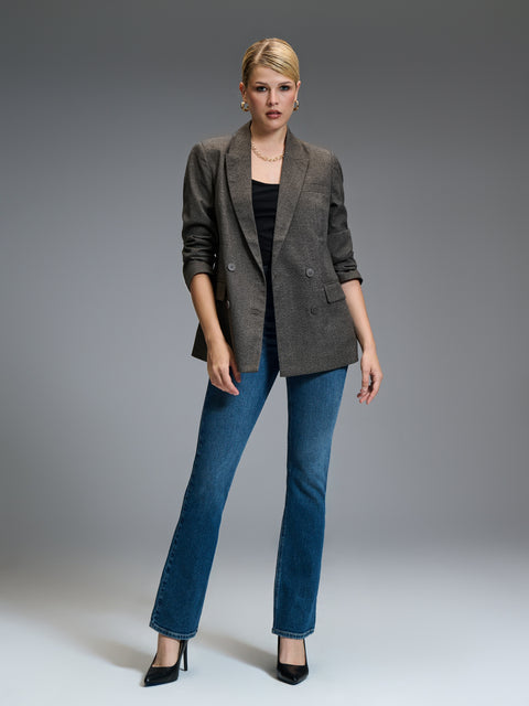 Sinsay Women's Dark Brown Long Sleeve Blazer|Sinsay In Lebanon