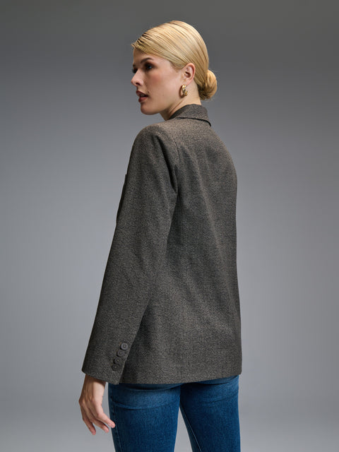 Sinsay Women's Dark Brown Long Sleeve Blazer|Sinsay In Lebanon