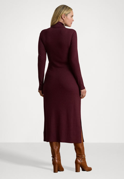 Lauren Ralph Lauren Women's Plum Tie-Front Turtleneck Dress | Lauren Ralph Lauren In Lebanon
